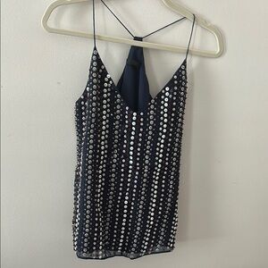 Sequin Embellished Navy Top